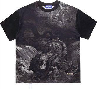 Dev&aacute; States Mens Leviathan Full Print T-Shirt In Black