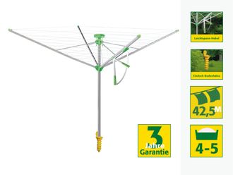 Juwel 30087 Tendedero / Secadora Rotativa Novaplus 500 Easy Tensi&oacute;n Sin Esfuerzo Con El Sistema De Tensi&oacute;n Autom&aacute;tico Con Una Sola Mano novalift, Funda Prot