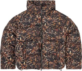 Diesel Spider Print Gewatteerde Jas - Heren - Winterjassen - Veelkleurig - L - Jassen