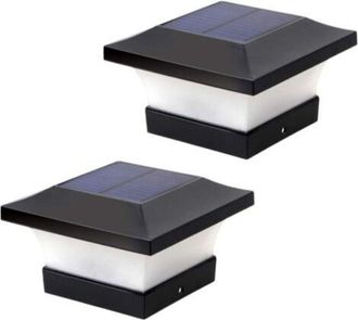 OEM Juego De 2 Luces Solares Led De 6000k Para Postes De 4x4, 5x5 Y 6x6 Pulgadas - Iluminaci&oacute;n Exterior De Alto Brillo - F&aacute;cil Instalaci&oacute;n En Madera Dura 
