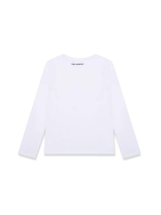Karl Lagerfeld Cotton-Blend Crew Neck T-Shirt - White