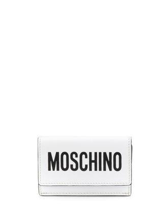 Moschino mini logo-print wallet - White