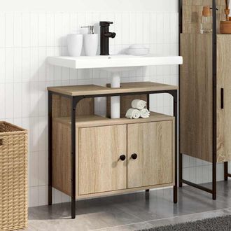 vidaXL Gabinete De Ba&ntilde;o Beige 60 X 30 X 60 Cm Madera De Ingenier&iacute;a Vidaxl