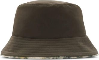 Burberry Check Fleece Reversible Bucket Hat, Size Medium