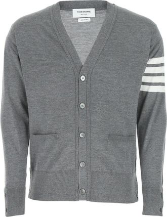 Thom Browne Stijlvolle Gebreide Collectie - Heren - Vesten - Grijs - M - Wol - Truien & Vesten