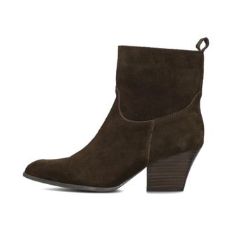 Notre-V Schoenen, Dames, Bruin, 39 EU, Wol, Bruine Enkellaarsjes met Blokhak