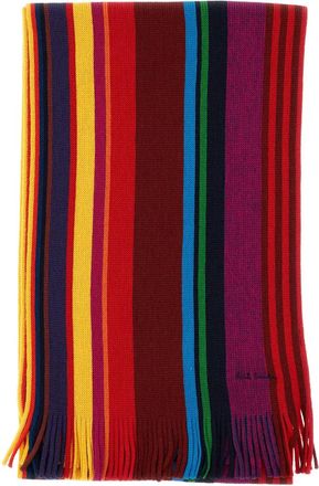 Paul Smith signature-stripe wool scarf - Brown