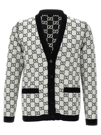 Gucci Womens Bicolor Wool Cardigan Clothing