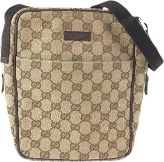 Gucci Borsa a tracolla in tela GG in pelle Pre-owned - - Pre-owned - Donna - Marrone - ONE SIZE