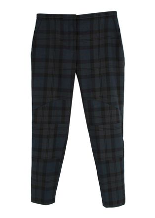 Chloé Dark Green Wool Check Trousers Size S