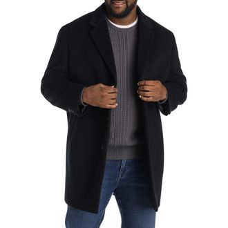 Michael Kors Big & Tall Overcoat in Black at Nordstrom, Size 56