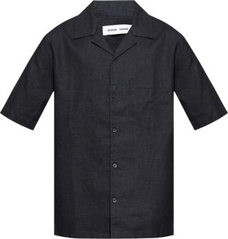Samsøe & Samsøe short-sleeve linen-blend shirt - men - Linen/Flax/Cotton - S - Blue