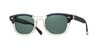 Eyevan 7285 Webb Sq-E Sun PBK/ECR-BK Mens Sunglasses Yellow Size 47