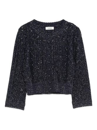 Sandro button-fastening cardigan - women - Viscose/Polyamide - 4 - Blue