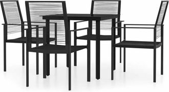 vidaXL Juego De Comedor De Jard&iacute;n 5 Piezas Negro Vidaxl