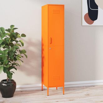 vidaXL Armario De Taquilla De Acero Naranja 35x46x180 Cm Vidaxl