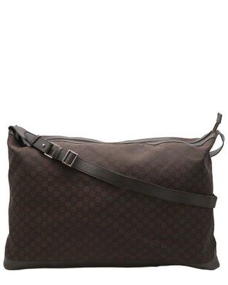 Gucci Brown Nylon Shoulder Boston Travel Bag (Authentic Pre-Loved)