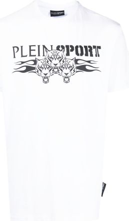 Plein Sport logo-print T-shirt - men - Polyester - XXXXL - White