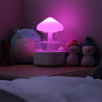 OEM Humidificador De Aire Con Forma De Nube - Difusor De Aceites Esenciales - Luz Nocturna Con Forma De Hongo De 7 Colores - Funcionamiento Silencioso Par