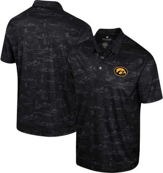 Colosseum Mens Colosseum Black Iowa Hawkeyes Daly Print Polo at Nordstrom, Size Large