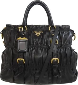 Prada Pre-owned Handbags, female, Black, Size: ONE SIZE Pre-owned Leather prada-bags