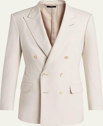 Tom Ford Mens Wool, Cashmere and Silk Double-Breasted Sport Coat