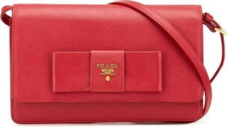 Prada Pre-owned Prada Saffiano Lux Bow Wallet On Strap 6S5T75Y76BAMV6SA