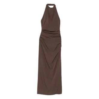 Sir. Sol Halter Gown - Dames - Avondkleed - Bruin - XS - Katoen - Kleedjes