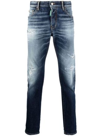 Dsquared2 Jeans slim con effetto vissuto - Blu