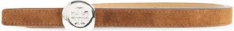 Tory Burch Romy Reversible Suede Belt - Dames - Riemen - Bruin - XS - Leer - Accessoires