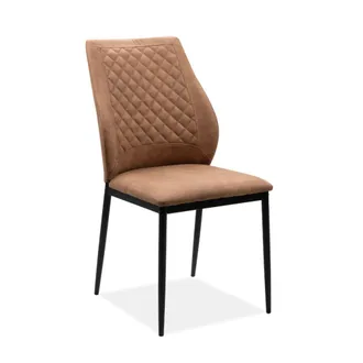 Calicosy Lote de 4 sillas de tela gris oscuro con estructura de metal L48cm