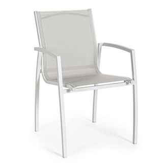 BIZZOTTO Silla Hilla White Cloud De Aluminio Con Reposabrazos