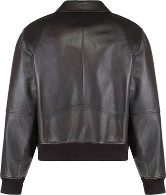 Celine Mens Calfskin Bomber Jacket Brown Calf Leather