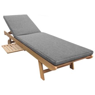 Happy Garden Happy Garden - Tumbona Plegable De Acacia Kanawa Coj&iacute;n Gris