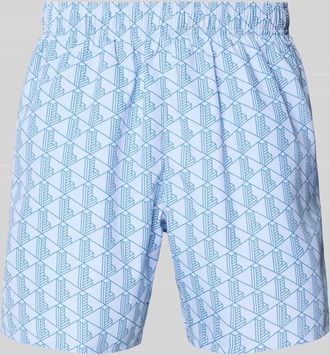 Lacoste Badehose mit Logo-Muster in Hellblau, Gr&ouml;&szlig;e XL