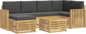 vidaXL Conjunto De Sof&aacute;s De Exterior 7 Uds. Blanco Y Antracita Vidaxl