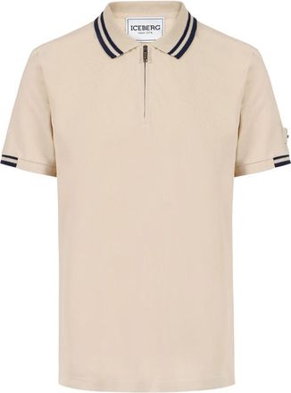 Iceberg Polo Shirt met Korte Mouwen - Heren - Polos - Beige - S - Katoen - Tops