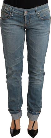 Acht Womens Straight Leg Jeans - Blue Cotton - Size 26 (Waist)