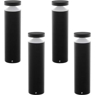 Loops 4 PACK IP44 Outdoor Pedestal Light Black Cast Aluminium 11W LED Post