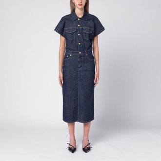 Ganni Blue midi dress in organic denim