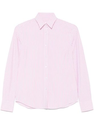 Xacus White And Pink Vertical Stripes Pattern Shirt