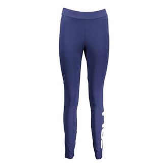 Fila Blauwe Logo Print Katoenen Leggings - Dames - Leggings - Blauw - XS - Katoen - Broeken