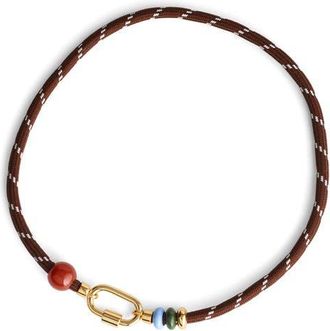 Madewell Semiprecious Carabiner Paracord Necklace in Dark Carob at Nordstrom