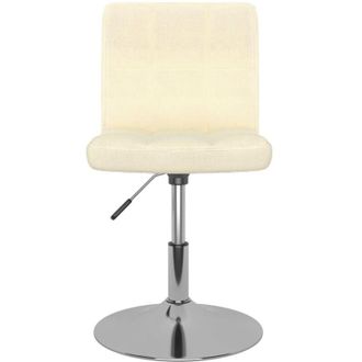 vidaXL Silla De Comedor Giratoria Tela Color Crema Vidaxl