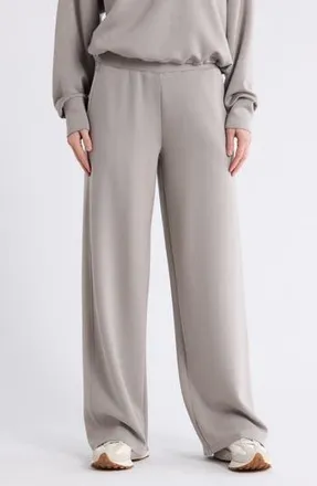Zella Whisper Knit High Waist Wide Leg Pants in Grey Earl at Nordstrom Rack, Size X-Small