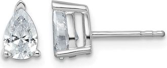 Diamond2Deal 14k Gold 1 ct Pear Lab Grown Diamond Stud Earrings VS Clarity, G-H Color