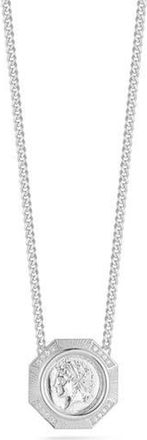 Sphera Milano Cubic Zirconia Medallion Pendant Necklace in Silver at Nordstrom Rack