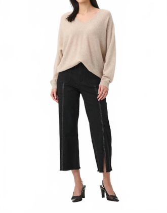 Joseph Ribkoff Culotte Jeans With Embellished Front Seam Style In Black