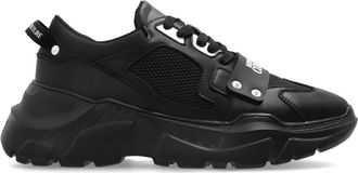 Versace Jeans Couture Sneakers met Logo - Heren - Sneakers - Zwart - 41 EU - Leer - Schoenen