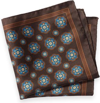Paul Fredrick Medallion Silk Pocket Square